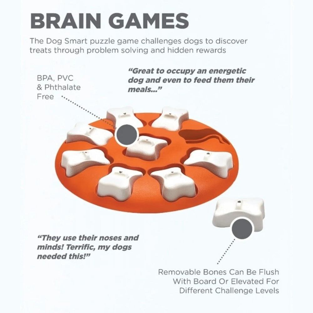 Dog Smart Interactive Treat Puzzle Dog Toy (Orange)