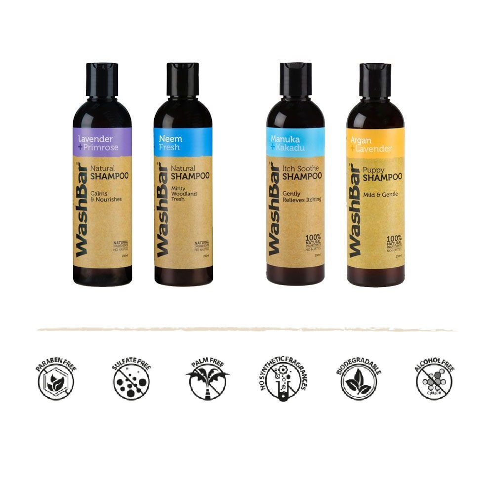 WashBar – Lavender & Primrose Natural Shampoo (250ml)
