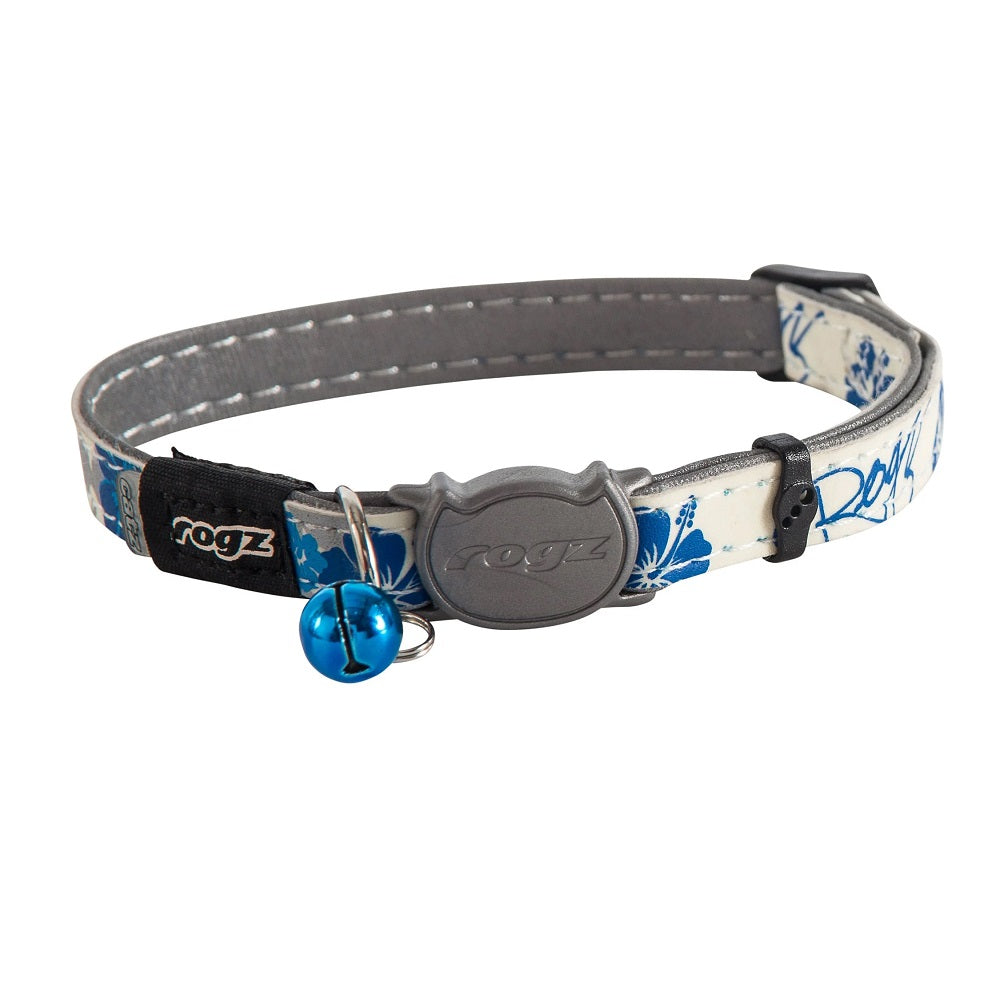 Rogz GlowCat Collar - Blue Floral "Glow in the Dark"