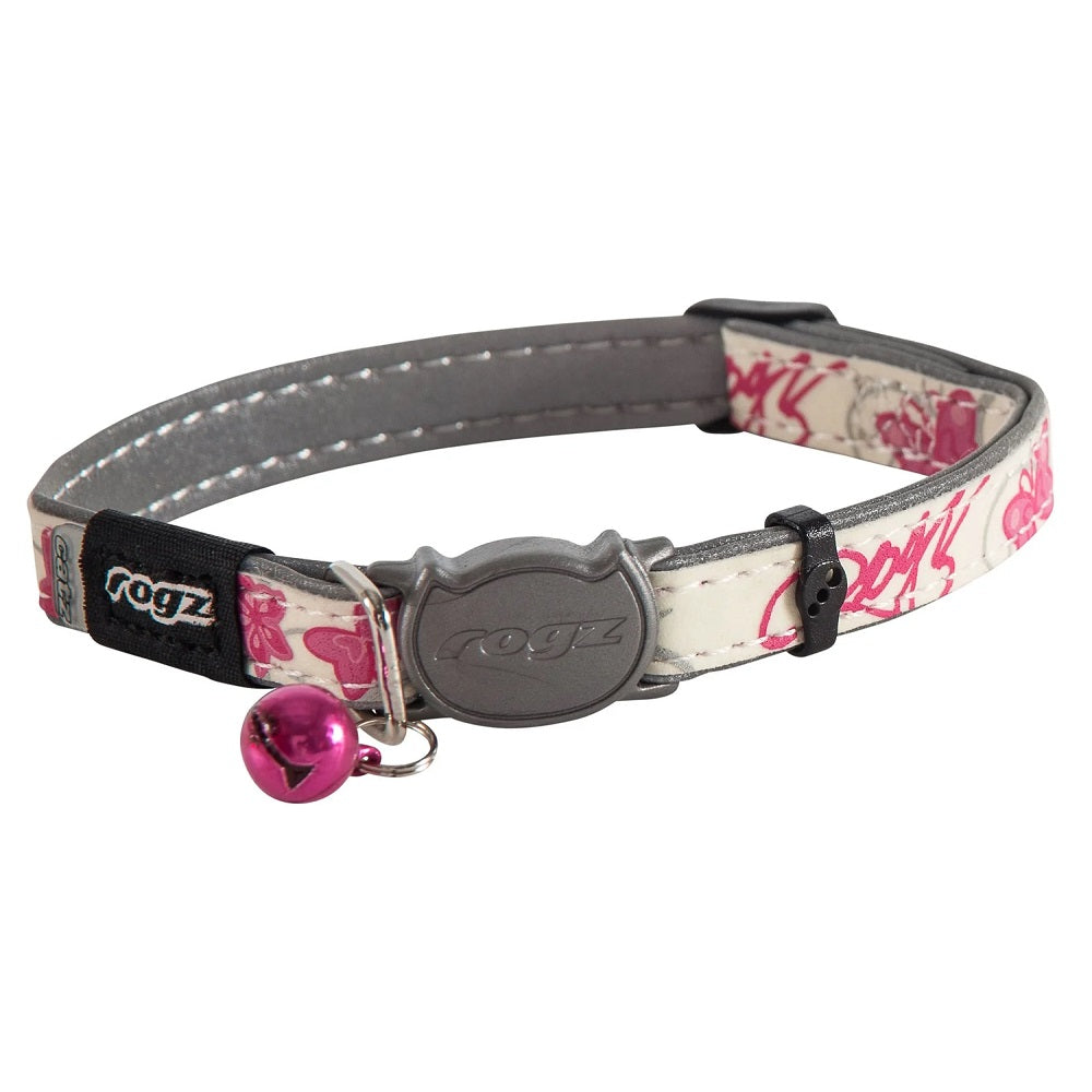 Rogz GlowCat Collar - Pink Butterflies "Glow in the Dark"