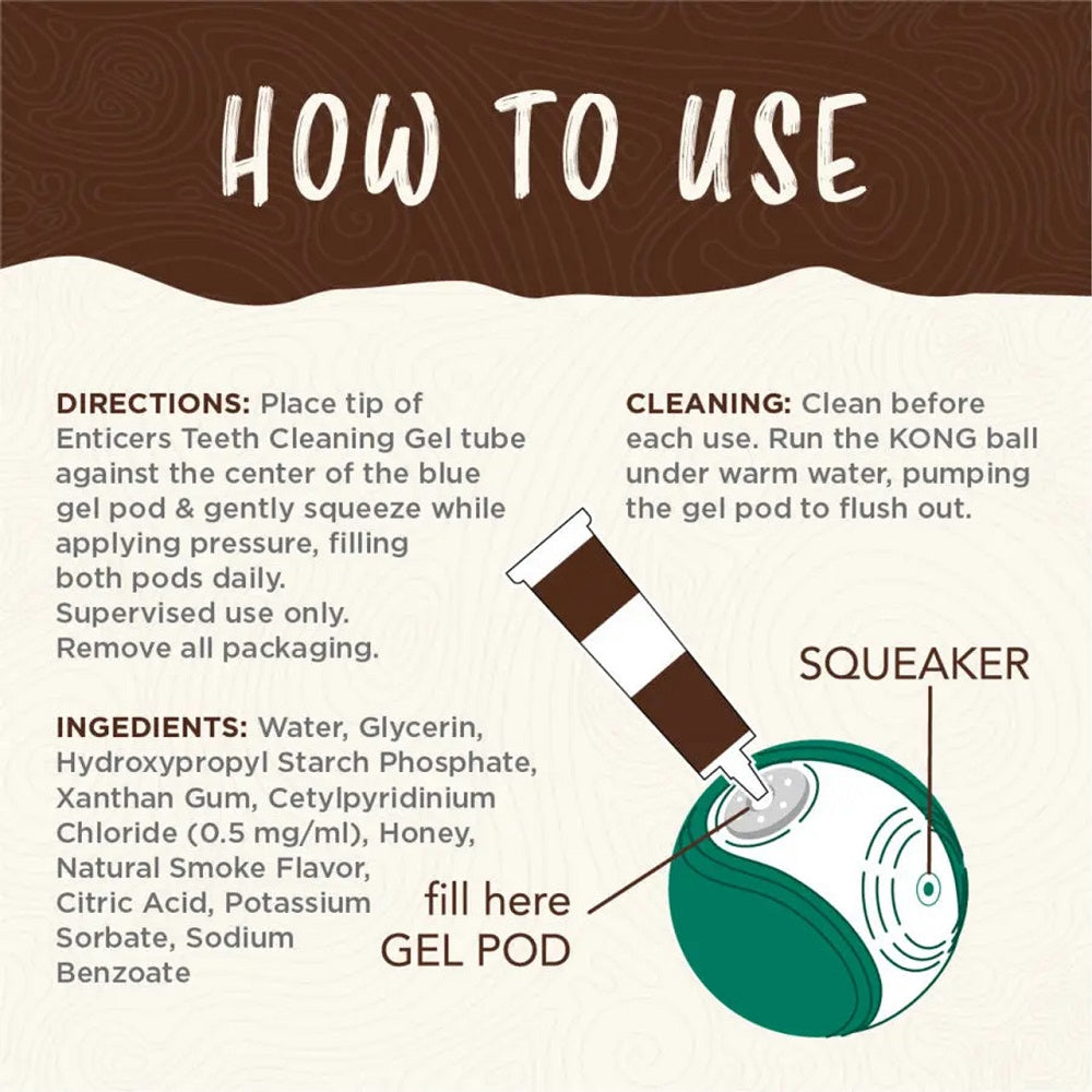 TropiClean Enticers Teeth Cleaning Gel + KONG Dental Ball